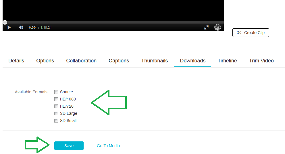 Picture of Available Download Formats with the format choices and save button highlighted