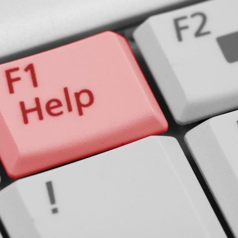 Keyboard with a "help" button.